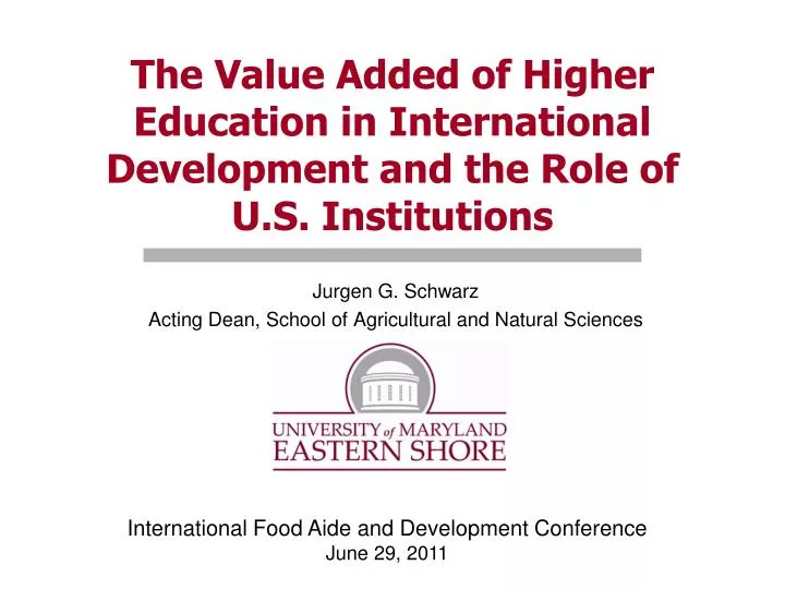 the value added of higher education in international development and the role of u s institutions