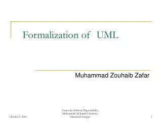 Formalization of UML