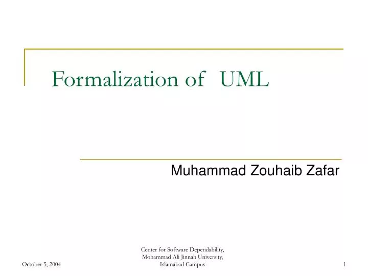 formalization of uml