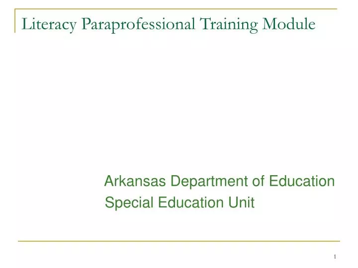 literacy paraprofessional training module