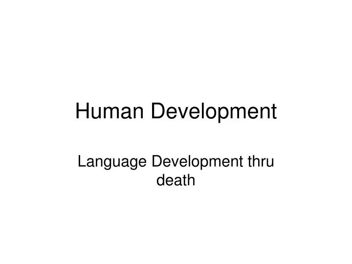 human development