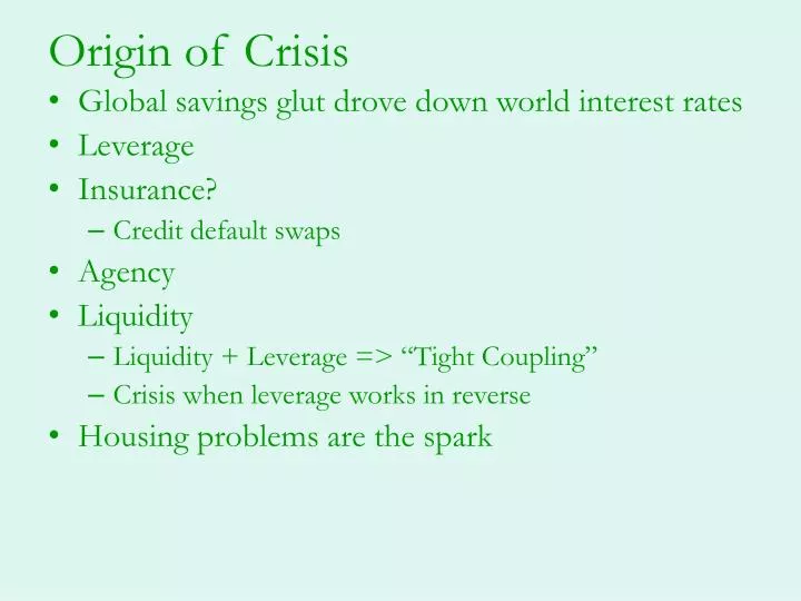 origin of crisis