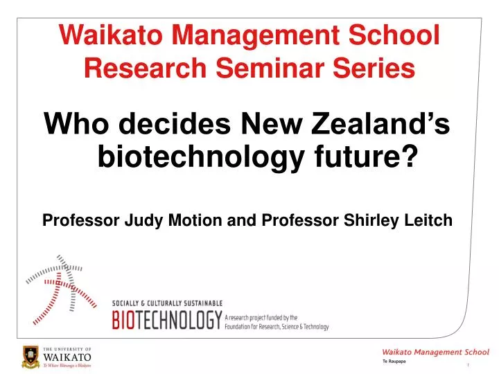 waikato management school research seminar series