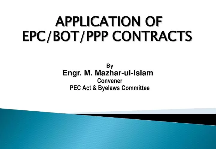 application of epc bot ppp contracts