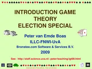 INTRODUCTION GAME THEORY ELECTION SPECIAL