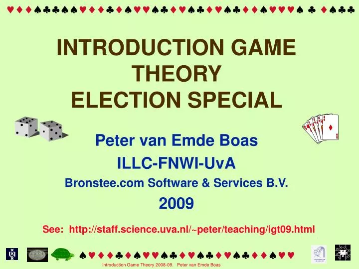 introduction game theory election special
