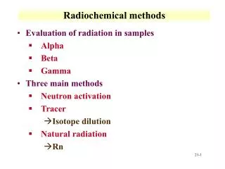 Radiochemical methods