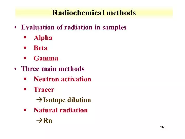 radiochemical methods