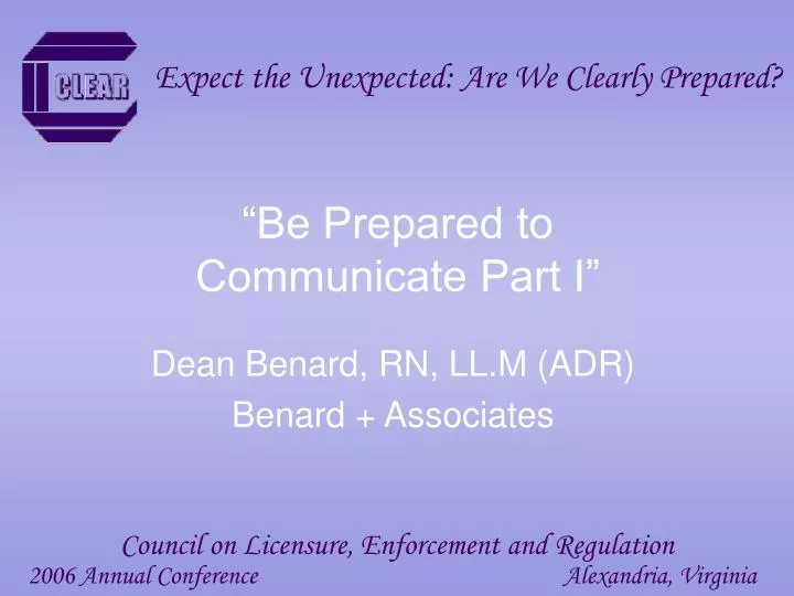 be prepared to communicate part i