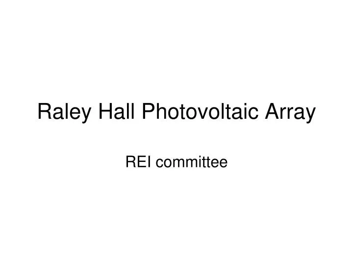 raley hall photovoltaic array