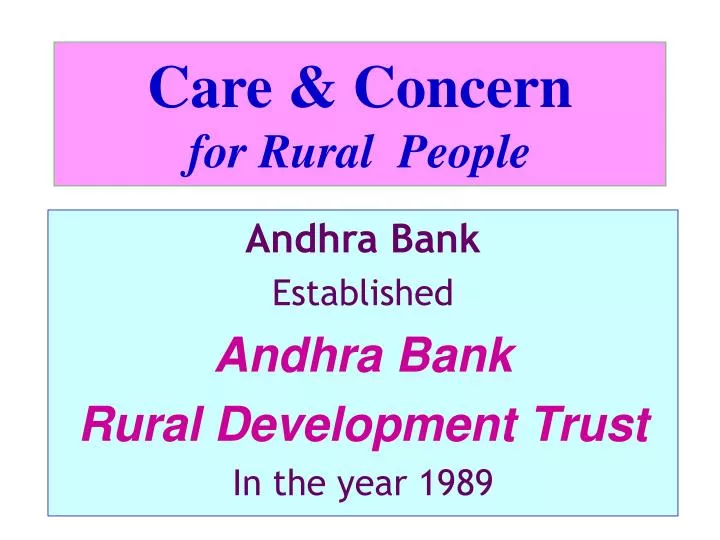 care concern for rural people