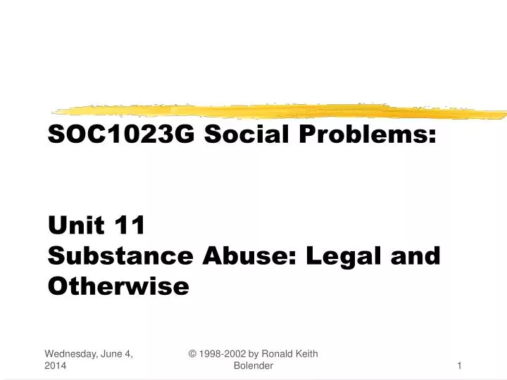 soc1023g social problems unit 11 substance abuse legal and otherwise
