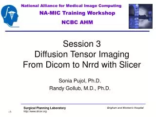 Session 3 Diffusion Tensor Imaging From Dicom to Nrrd with Slicer