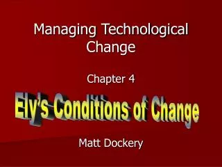 Managing Technological Change