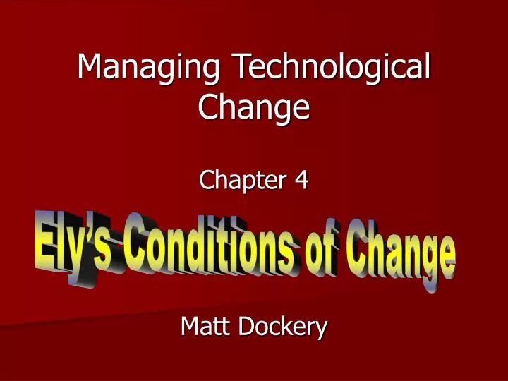 managing technological change