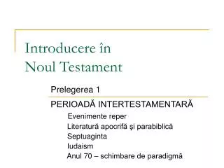 Introducere în Noul Testament