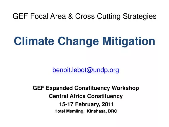 gef focal area cross cutting strategies climate change mitigation
