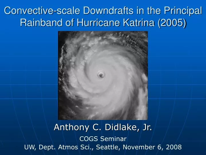 convective scale downdrafts in the principal rainband of hurricane katrina 2005