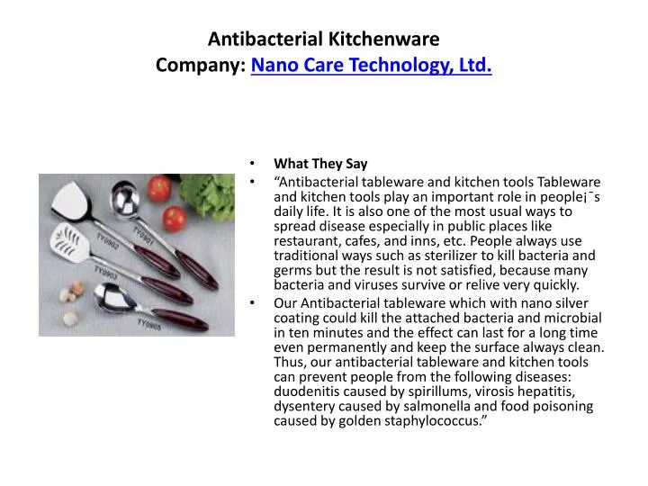 antibacterial kitchenware company nano care technology ltd