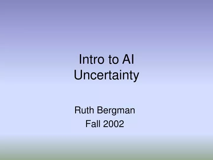 intro to ai uncertainty