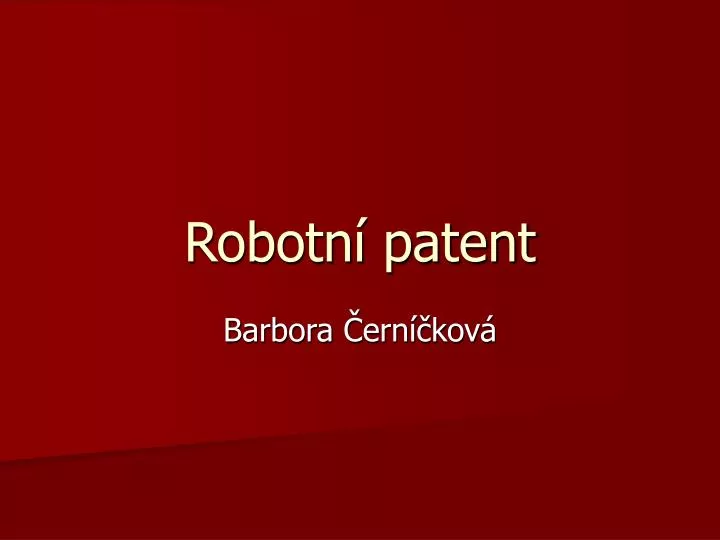 robotn patent