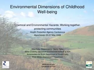 Environmental Dimensions of Childhood Well-being