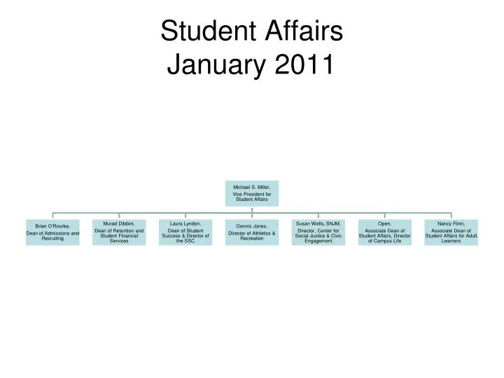 student affairs january 2011