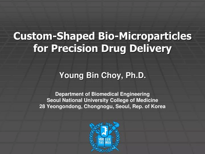custom shaped bio microparticles for precision drug delivery