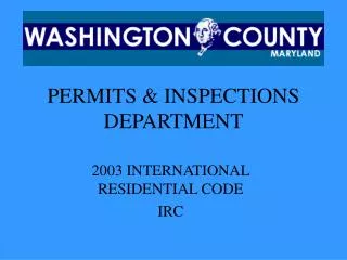 PERMITS &amp; INSPECTIONS DEPARTMENT