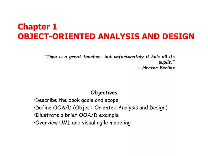chapter 1 object oriented analysis and design