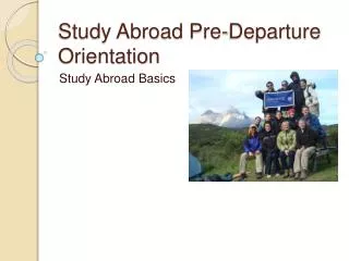 Study Abroad Pre-Departure Orientation
