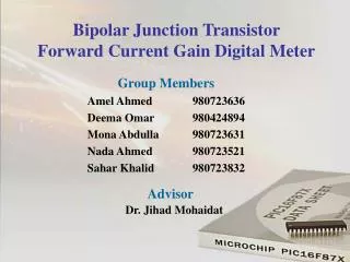 Bipolar Junction Transistor Forward Current Gain Digital Meter