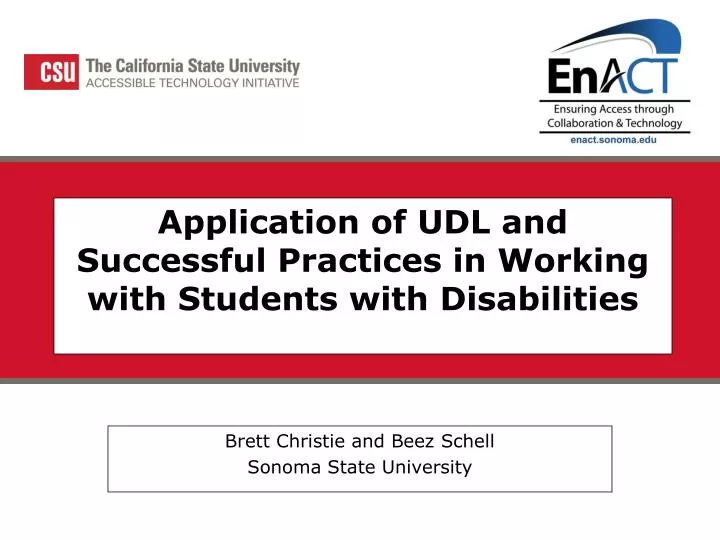 application of udl and successful practices in working with students with disabilities