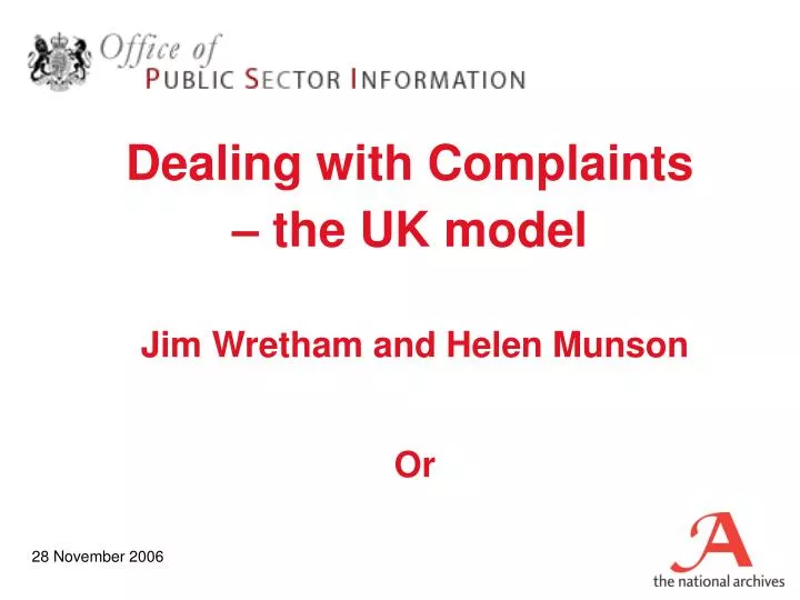 dealing with complaints the uk model