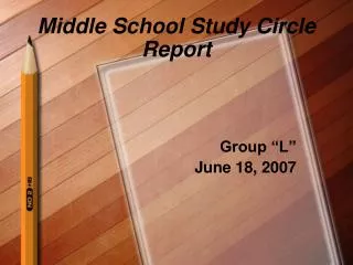 Middle School Study Circle Report