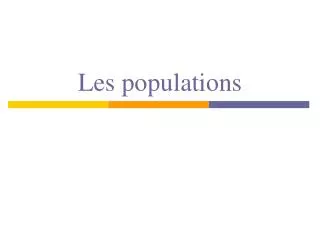 les populations