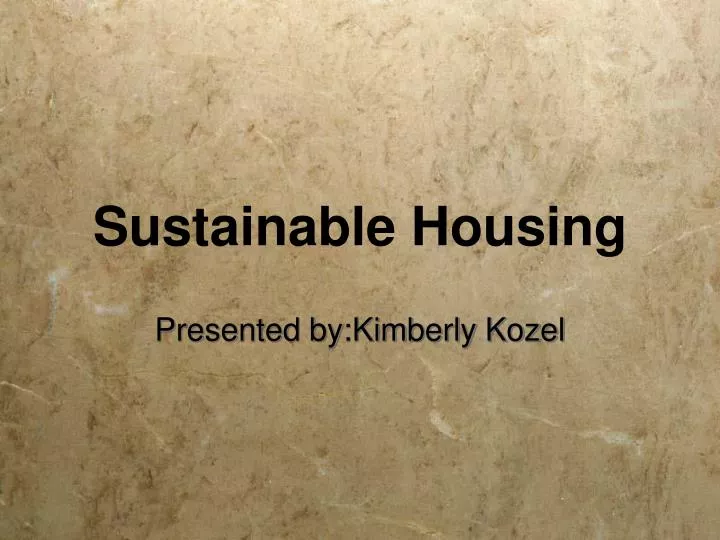 sustainable housing