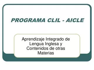 programa clil aicle