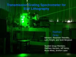 Transmission Grating Spectrometer for EUV Lithography