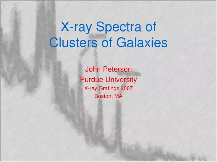 x ray spectra of clusters of galaxies