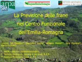 La Previsione delle frane nel Centro Funzionale dell’Emilia-Romagna