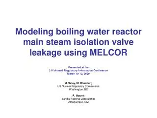 Modeling boiling water reactor main steam isolation valve leakage using MELCOR