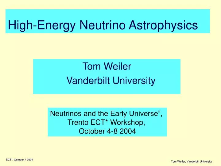 high energy neutrino astrophysics