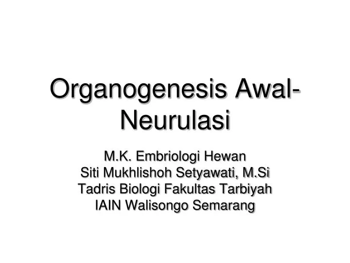 organogenesis awal neurulasi