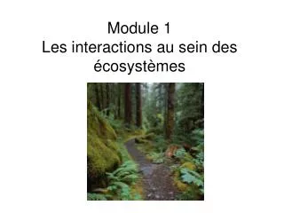 module 1 les interactions au sein des cosyst mes