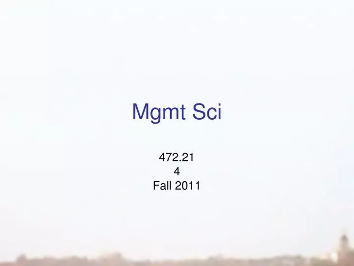 mgmt sci