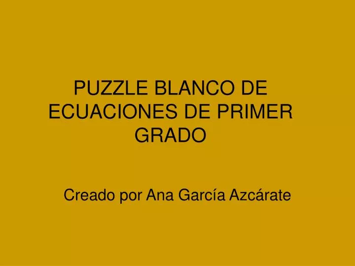 puzzle blanco de ecuaciones de primer grado