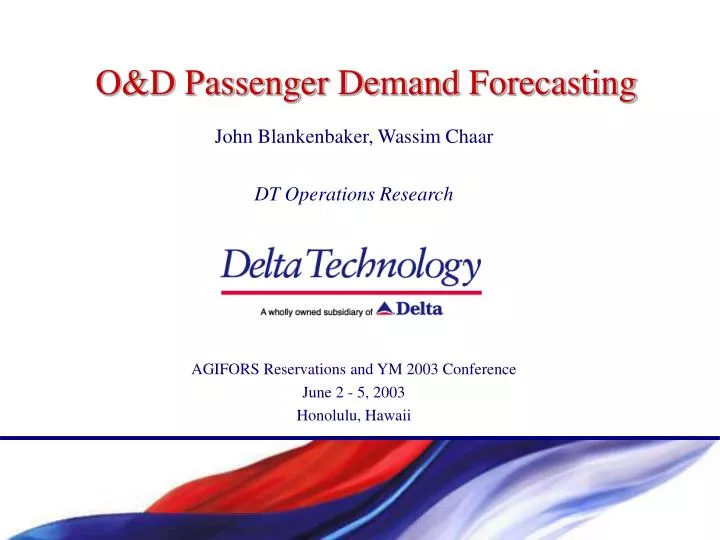o d passenger demand forecasting