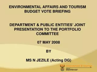 07 MAY 2008 BY MS N JEZILE (Acting DG)