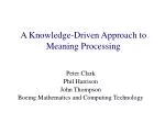 A Knowledge-Driven Approach to Meaning Processing - slide 1